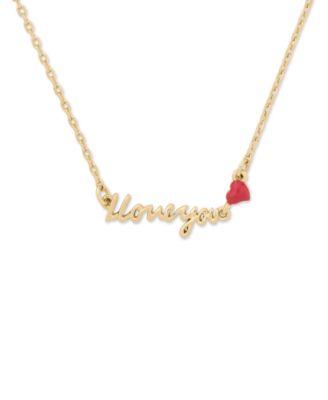 kate spade new york - I Love You Gold-Tone Pendant Necklace
