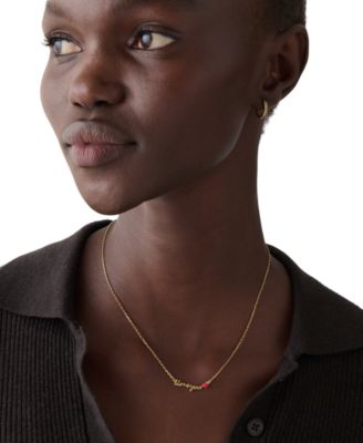 Gold-Tone "I Love You" Pendant Necklace