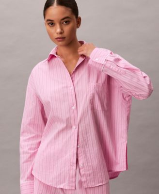 Women's Poplin V-Day Button-Down Pajama Shirt
