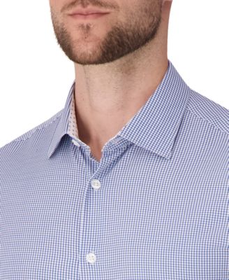 Men's 4-Way Tonal Geometric-Print Woven Dress Shirt