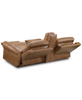 Alexandre Leather 2-Pc. Sofa with 2 Power Motion Recliners and 1 Console, Exclusively at Macy's