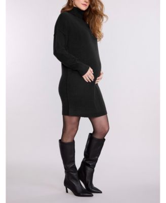 Maternity Motherhood Long Sleeve Turtleneck Sweater Tunic Dress