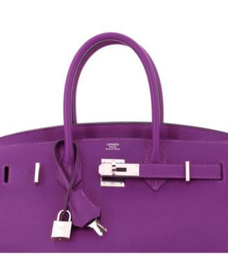 Birkin 30 Handbag Purple Epsom with Palladium Hardware