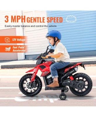 12V Kids Electric Motorcycle with Detachable Training Wheels