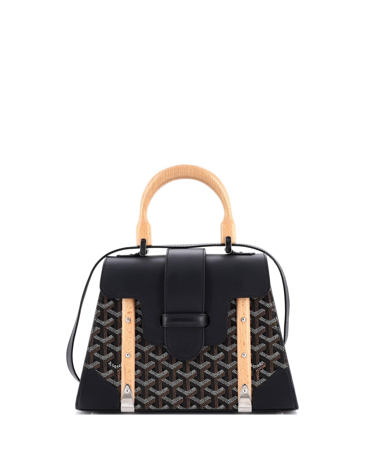 Pre-Owned Goyard Pm Saigon Top Handle Bag Coated Canvas with Leather