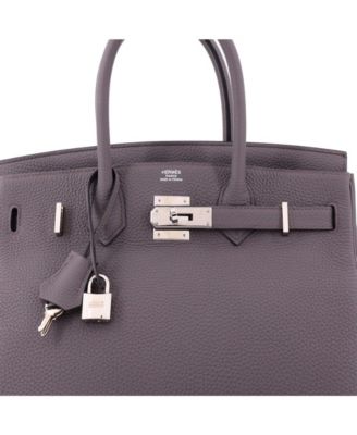Birkin 30 Handbag Grey Togo with Palladium Hardware