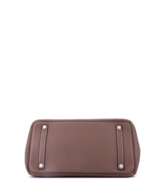 Pre-Owned HERMES  Birkin 35 Handbag Grey Togo with Palladium Hardware