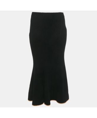 Women's Black Knit Gonna Tricot Midi Skirt