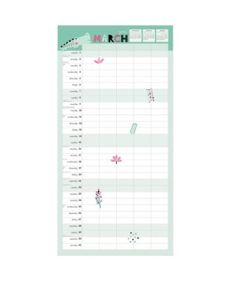 Plastic-Free Matte Paper Monthly Wall Calendar with Sticker Sheet, 12 x 24 Inch, The Very Busy Family Organizer 2026