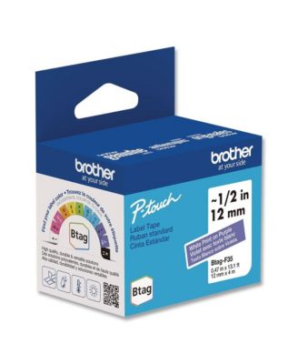 BTAGF35 0.47 in. x 13.1 ft. Genuine P-Touch BTAG Label Tapes - White on Purple