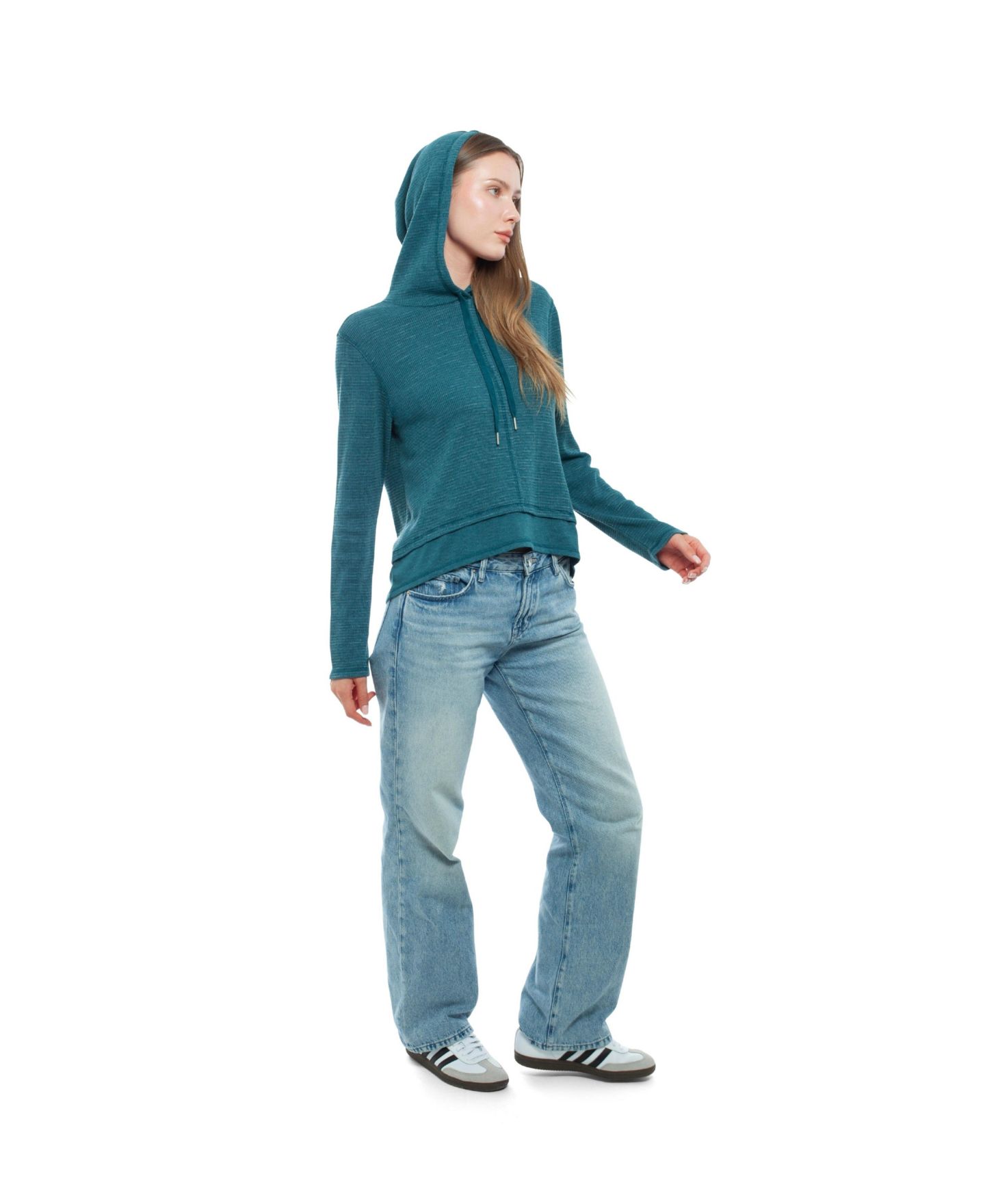 Женское худи WILT Clothing Long Sleeve Double Peplum, цвет: Синий — фото 7