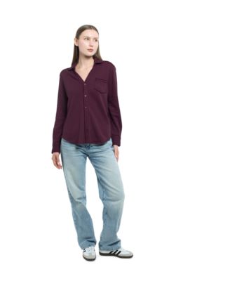 Women's Button Front Sweatshirt