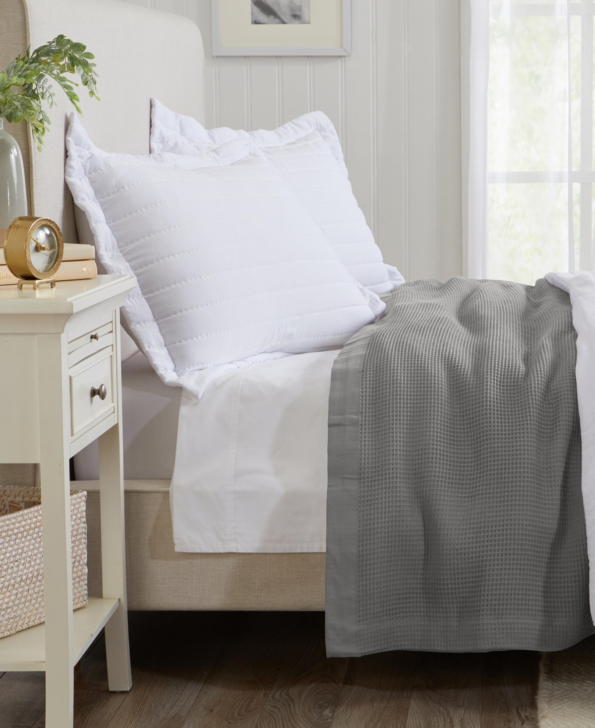 Linery & Co. Lightweight Waffle Weave Summer Bedding Cotton Throw Blanket