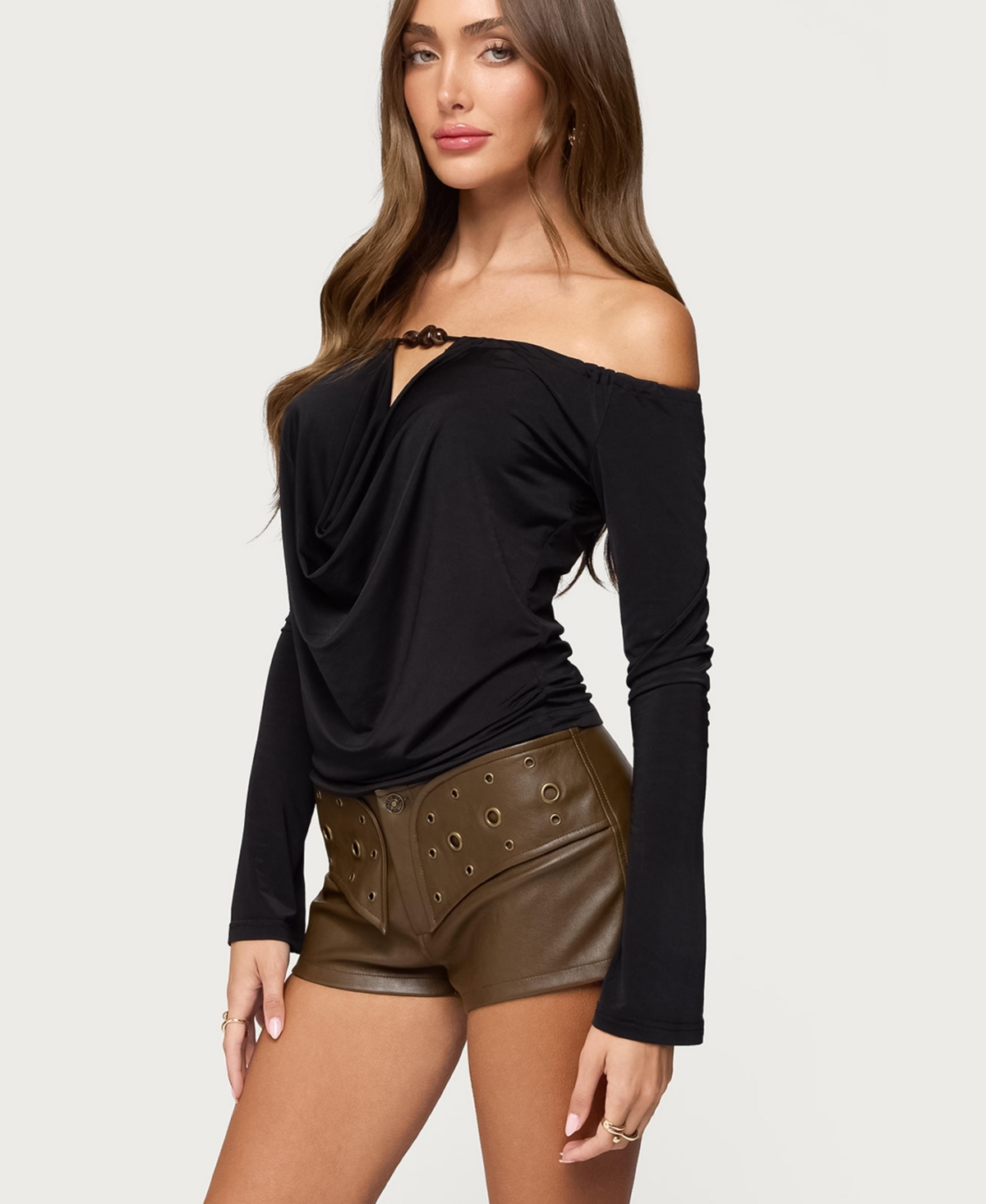 Edikted Women's Kezya Draped Off Shoulder Top