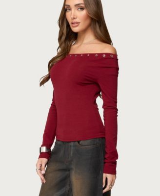 Women's Rebekka Grommet Off Shoulder Top