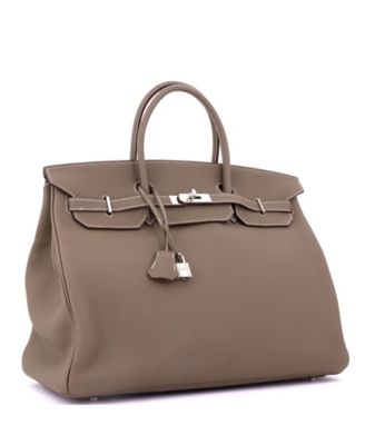 Birkin 40 Handbag Grey Togo with Palladium Hardware