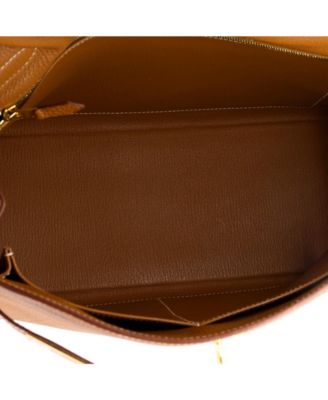 Kelly 32 Handbag Brown Togo with Gold Hardware