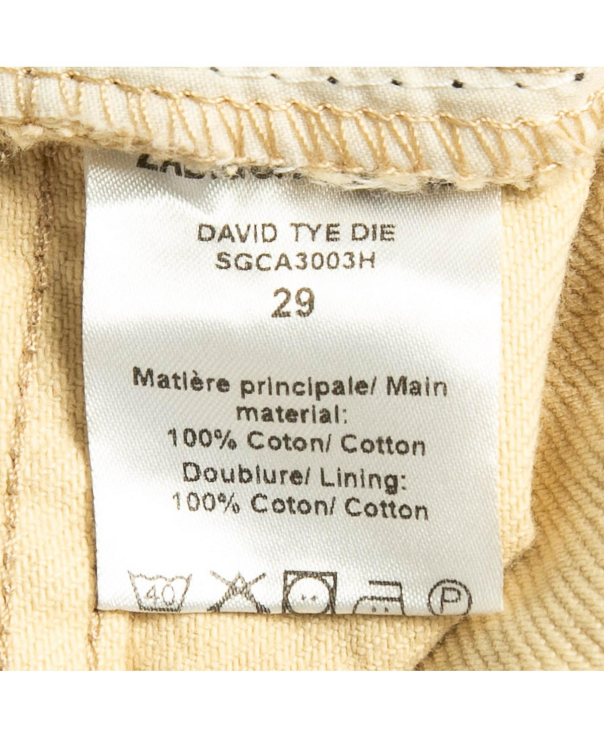 Pre-Owned Zadig & Voltaire Men's Cream Tie Dye Denim David Jeans