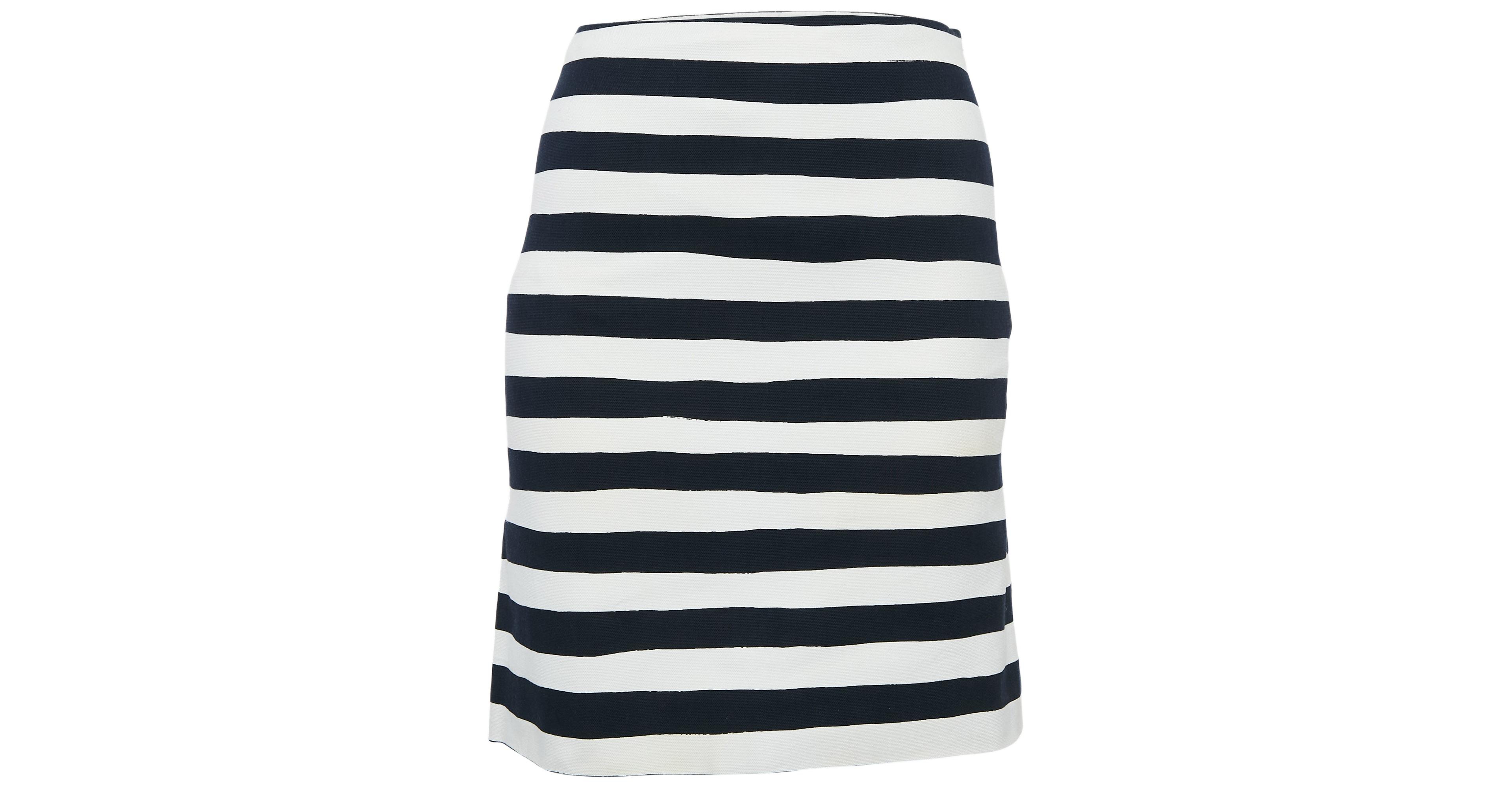 Pre-Owned Moschino Women's Cheap And Chic White/navy Blue Stripe Cotton Mini Skirt