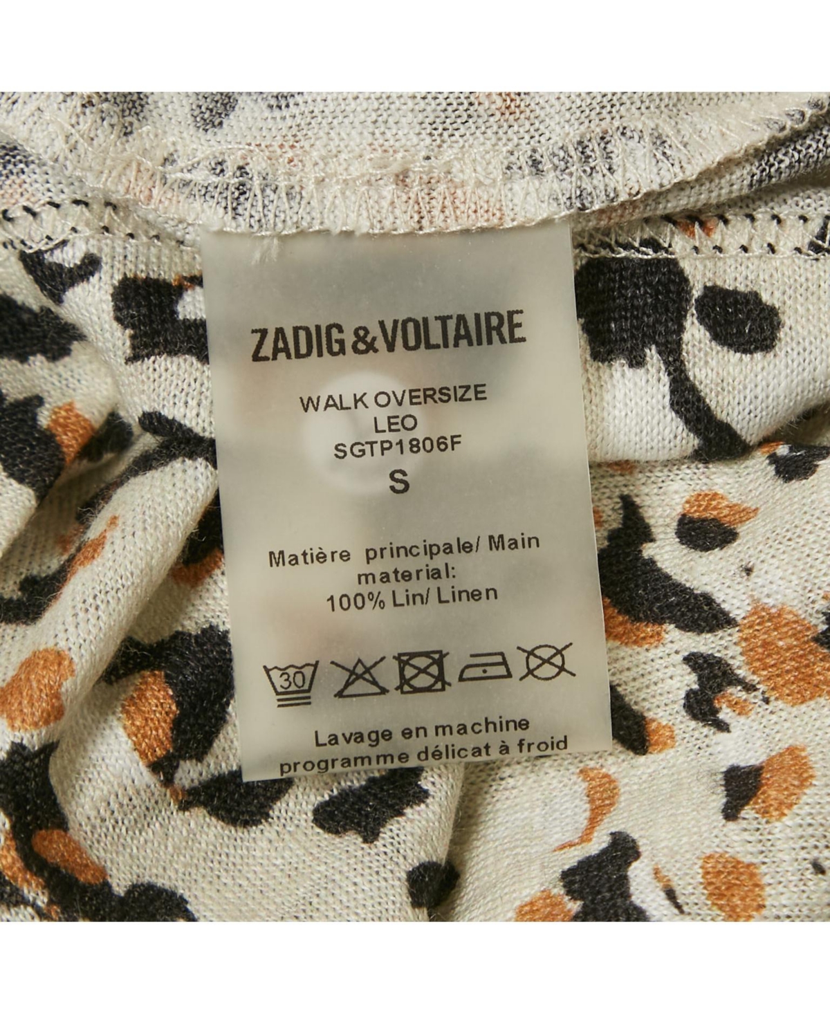 Pre-Owned Zadig & Voltaire Women's Brown Tink Leopard Print Satin Blouse
