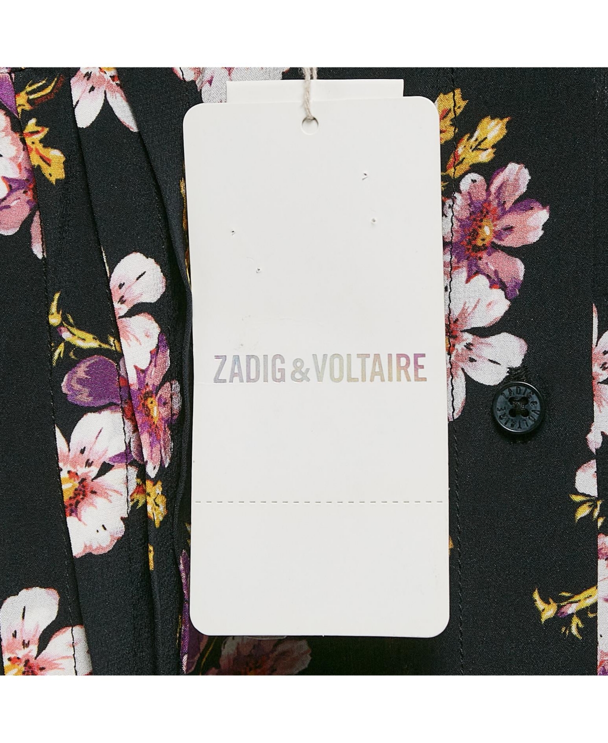 Pre-Owned Zadig & Voltaire Women's Black Floral Print Silk Pleated Button Front Maxi Dress