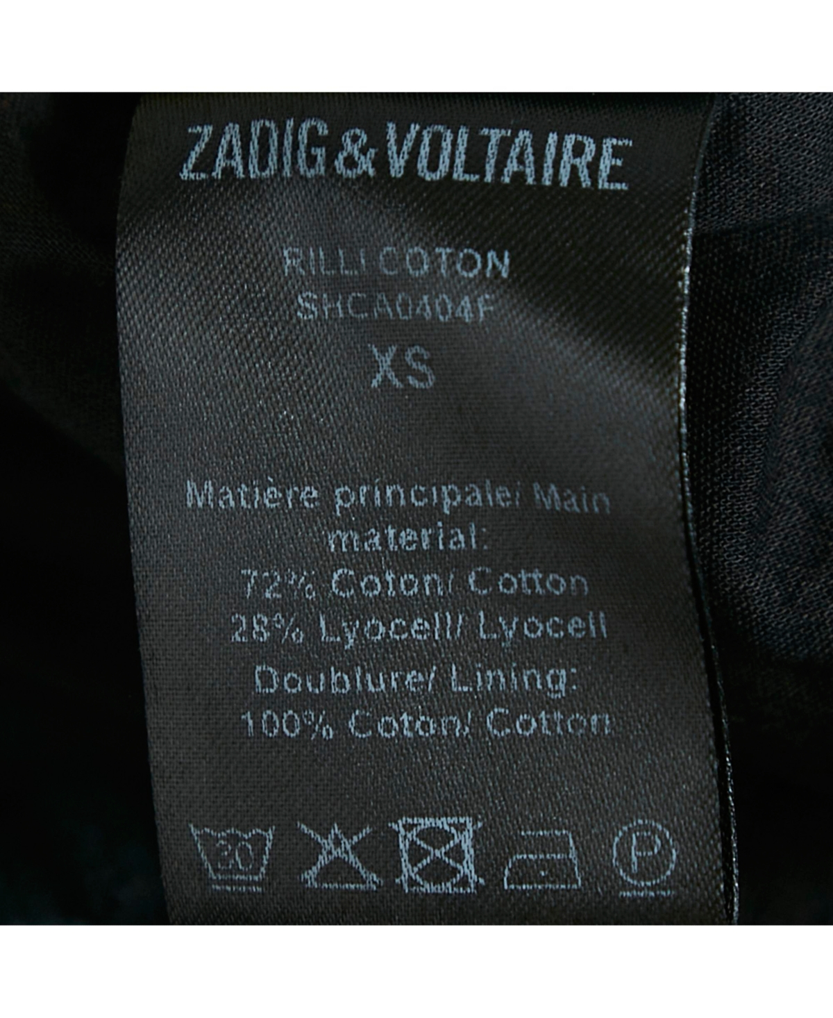 Pre-Owned Zadig & Voltaire Women's Black Cotton Lace Trimmed Tie-Up Detail Asymmetric Midi Dress