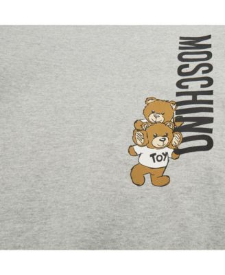 Women's Teen Grey Teddy Print Cotton Crewneck Sweatshirt