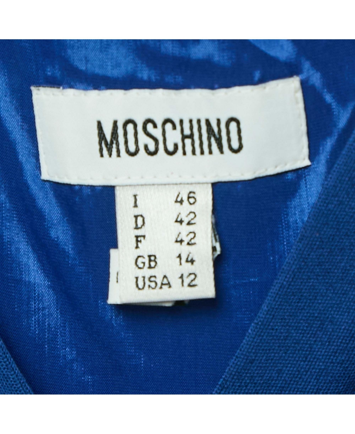 Pre-Owned Moschino Women's Navy Blue Jersey Draped Detail Sleeveless Mini Dress