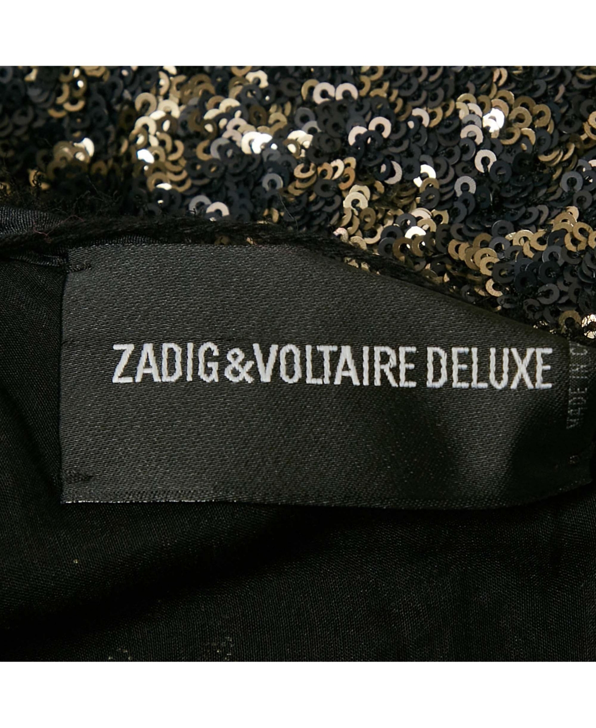 Pre-Owned Zadig & Voltaire Women's Black/metallic Sequin Deluxe Rousse Mini Dress