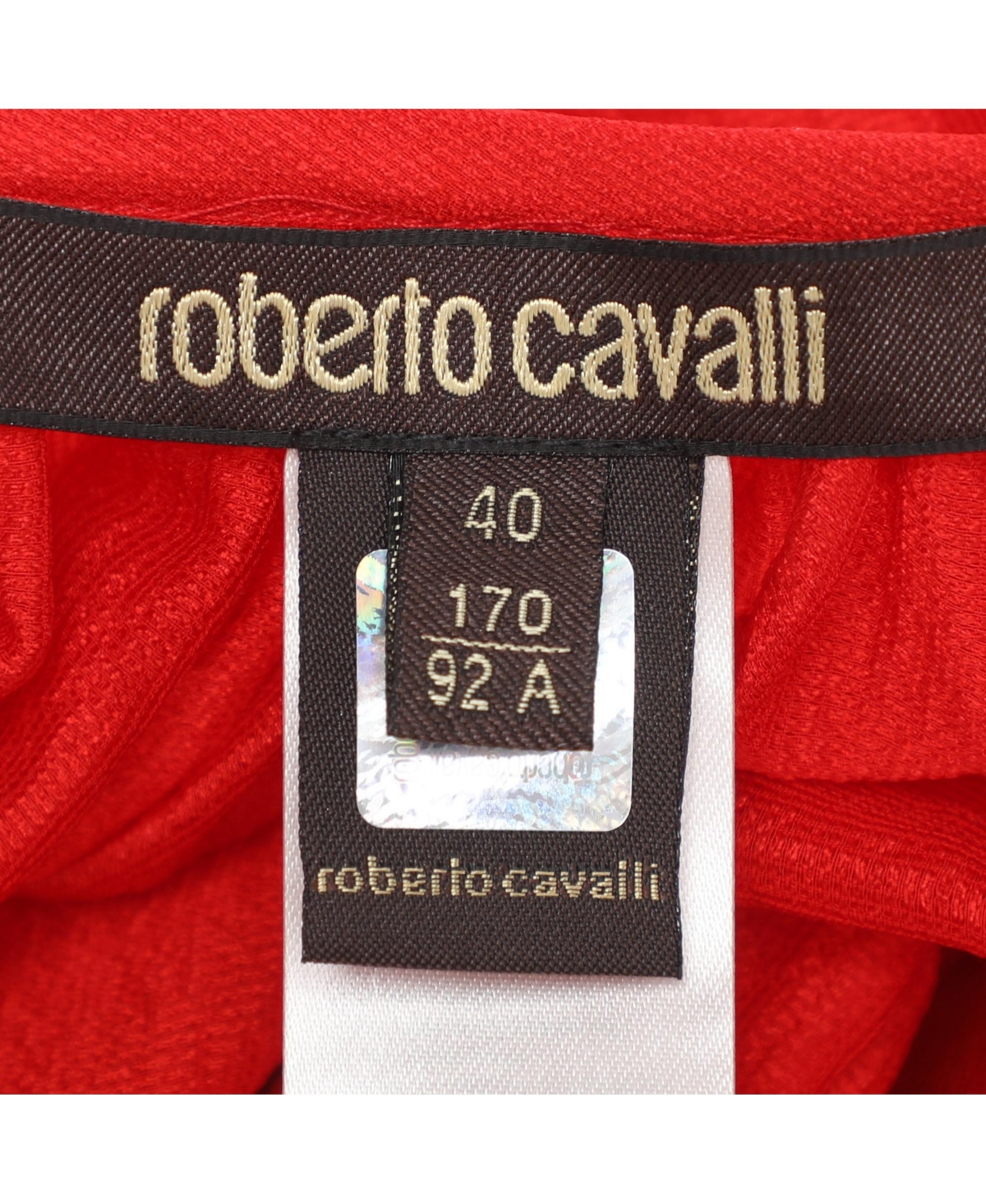 Pre-Owned Roberto Cavalli Women's Red Silk And Lace Trim Mini Dress