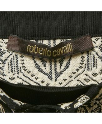 Women's Black Lurex Jacquard Lace-Up Pencil Skirt