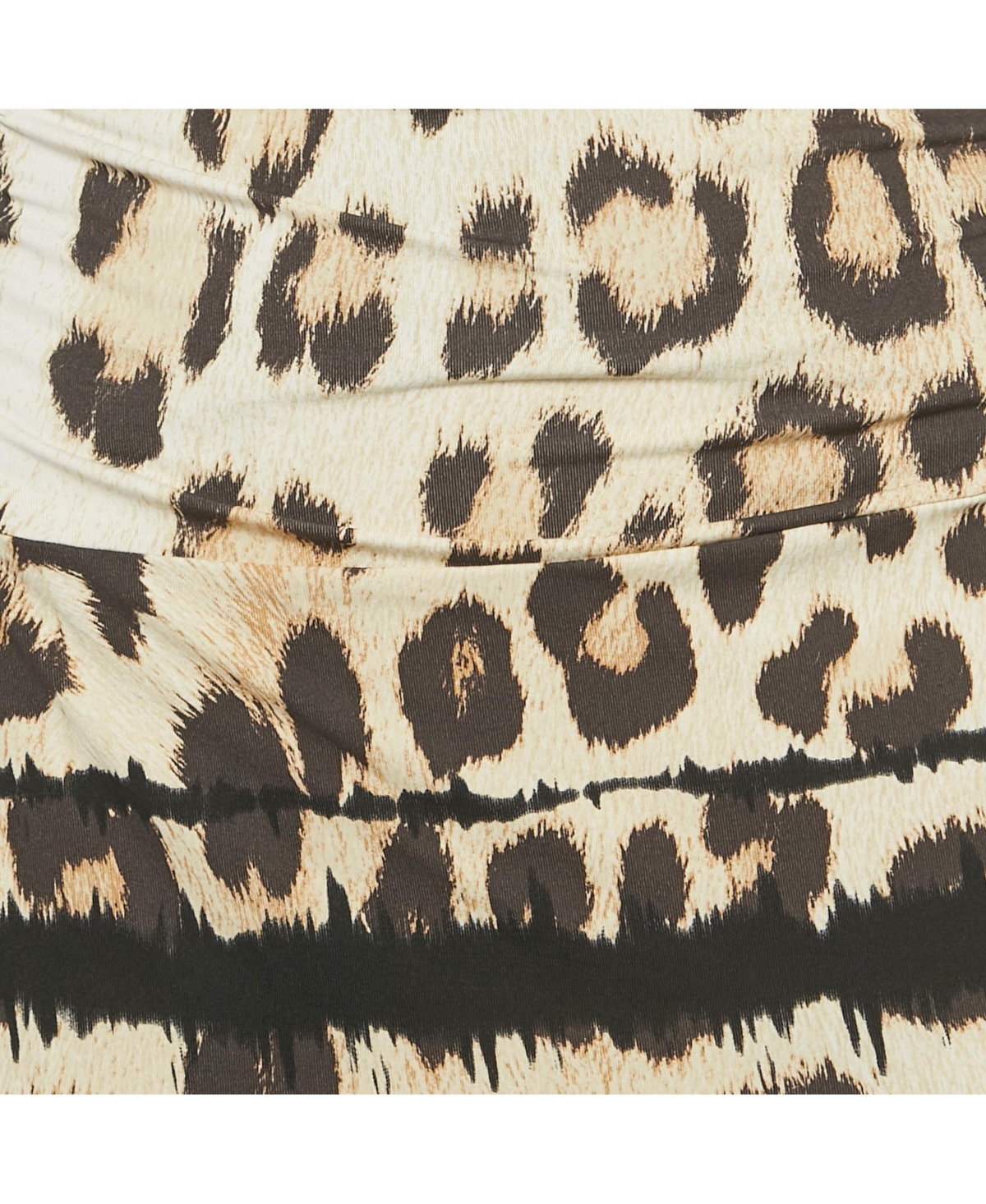 Pre-Owned Roberto Cavalli Women's Beige Animal Printed Jersey Cutout Back Detail Long Dress