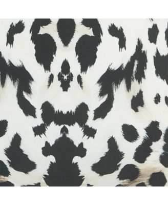 Women's Black /white Animal Print Lace Detail Jersey Maxi Dress