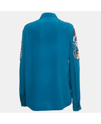 Women's Sequin Embroidered Silk Shirt