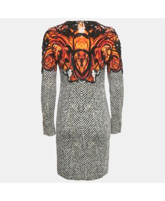 Women's Black/white Beaded Crepe Shift Dress