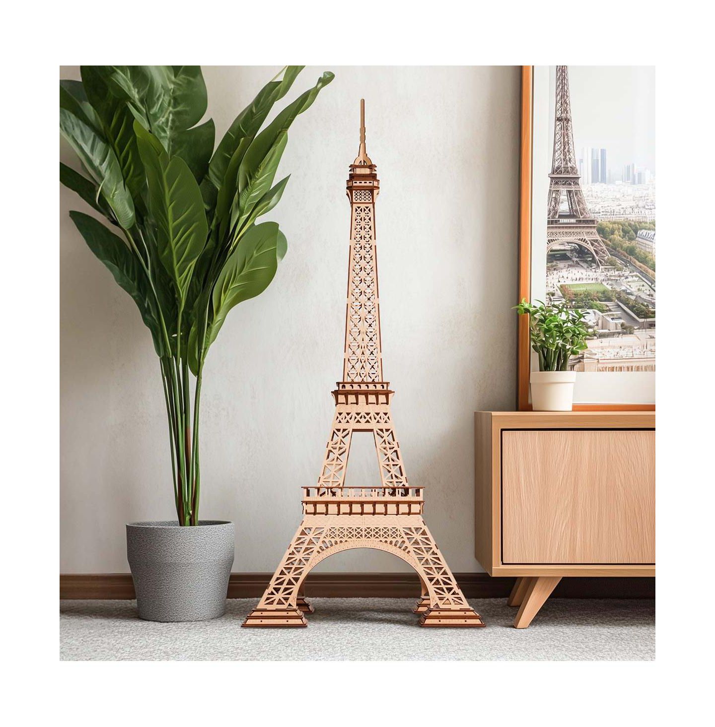 Детский пазл Robotime 3D Wooden Eiffel Tower Puzzle, Ages 14 & Up — фото 3