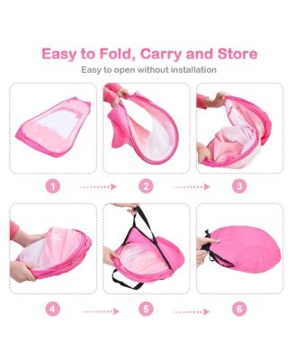 Pink Portable Kid Play House Play Tent with 100 Balls