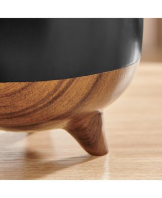 Milo Mortar Two Tone Flower Pot Planter Cachepot Set of 2 Sizes - Black and Walnut