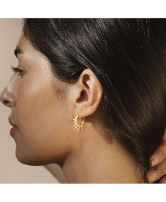 Incandescent Glow Starburst Hoop Earrings