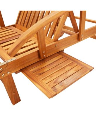 Sun Loungers 2 pcs with Table and Cushions Solid Wood Acacia