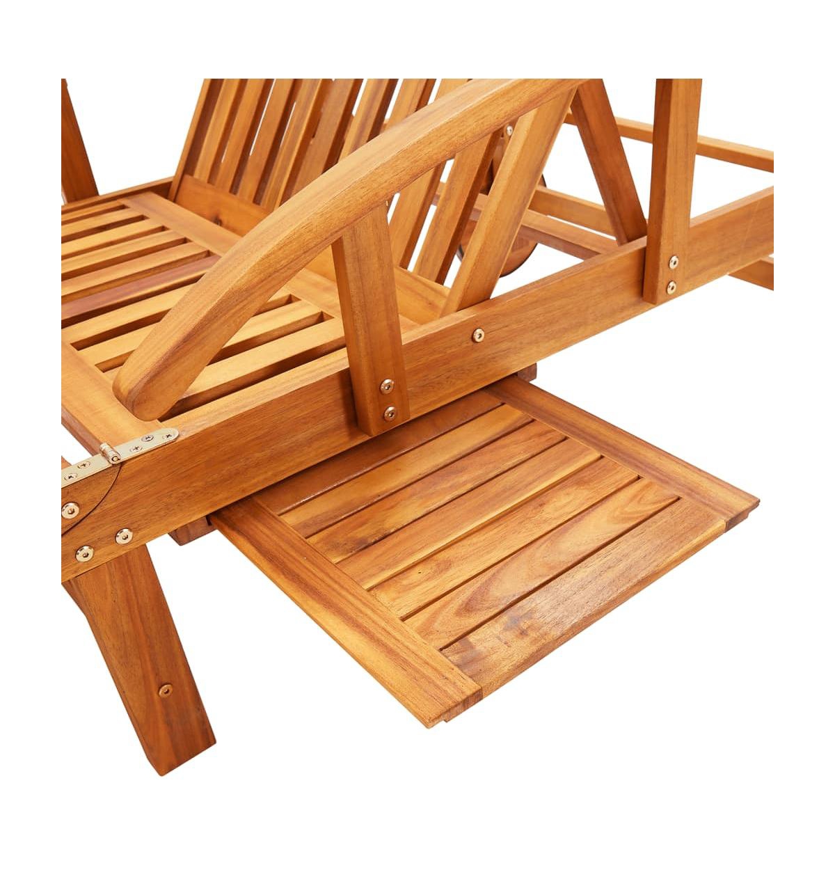 vidaXL Sun Loungers 2 pcs with Table and Cushions Solid Wood Acacia