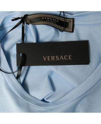 Women's Light Blue Cotton Logo Embroidered Tribute T-Shirt