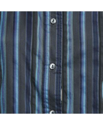 Women's Blue Striped Cotton Full Sleeve Shirt