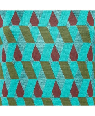 Women's . Green Diamond Jacquard Knit Leisure Dress