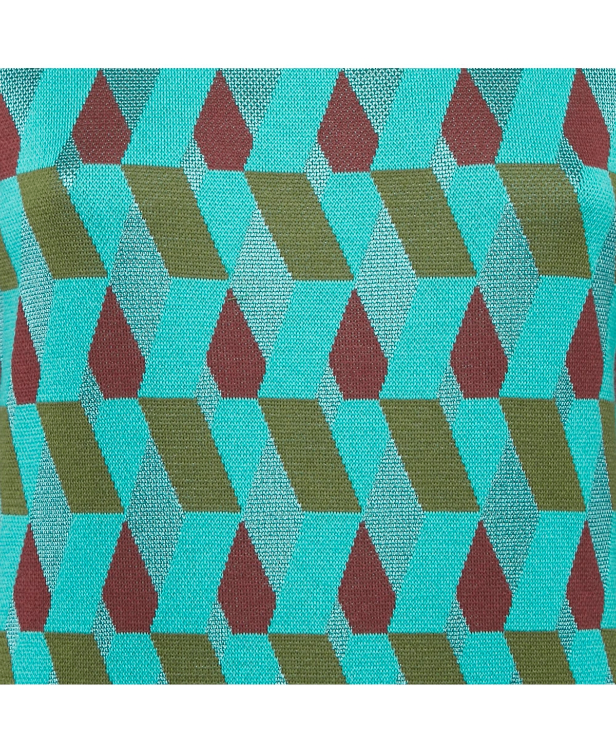 Pre-Owned La Doublej Women's . Green Diamond Jacquard Knit Leisure Dress