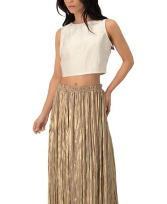 Women's Cropped Sleeveless Top with Back Zip