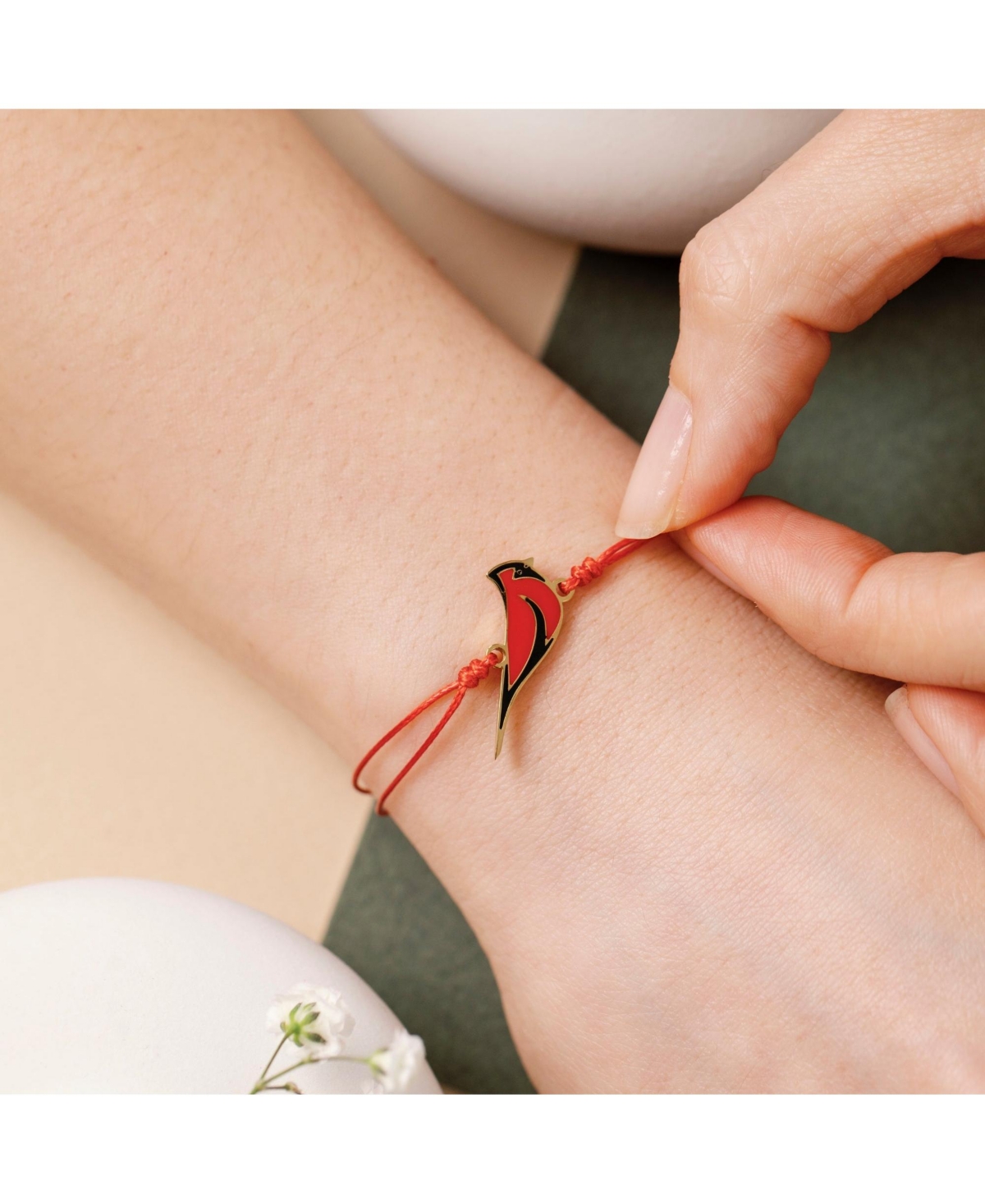 Mantra Gold Thread Of The Red Cardinal Always In My Heart Bracelet