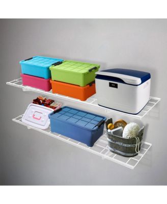 WR14-E WR White Series 12″ D × 48″ W White Steel Wall Shelves (2-Pack)