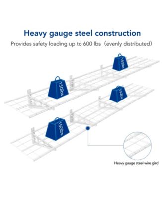 WR16-E WR White Series 12″ D × 36″ W White Steel Wall Shelves (4-Pack)