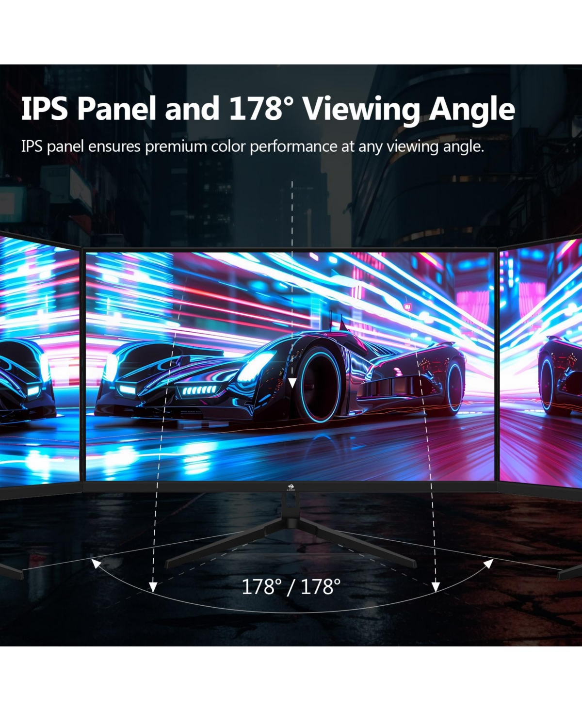 Z-edge 27" 2K Qhd 2560×1440 Ips Gaming Monitor – 144Hz, 1ms, FreeSync, 2×Hdmi 2.0, 2×Dp 1.4